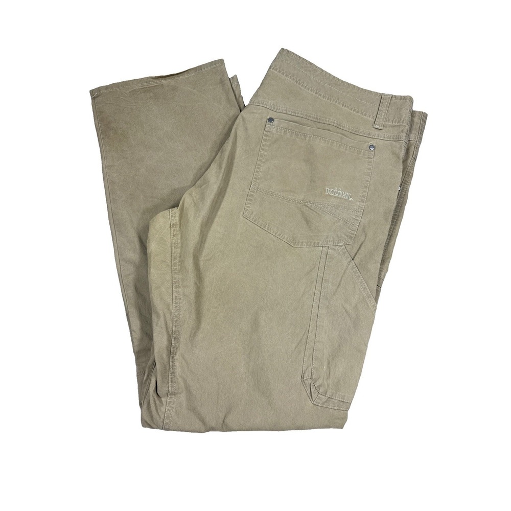 Kuhl Jeans Men's 42x34 Khaki Revolvr Canvas Cotton Vinatge Patina Finish